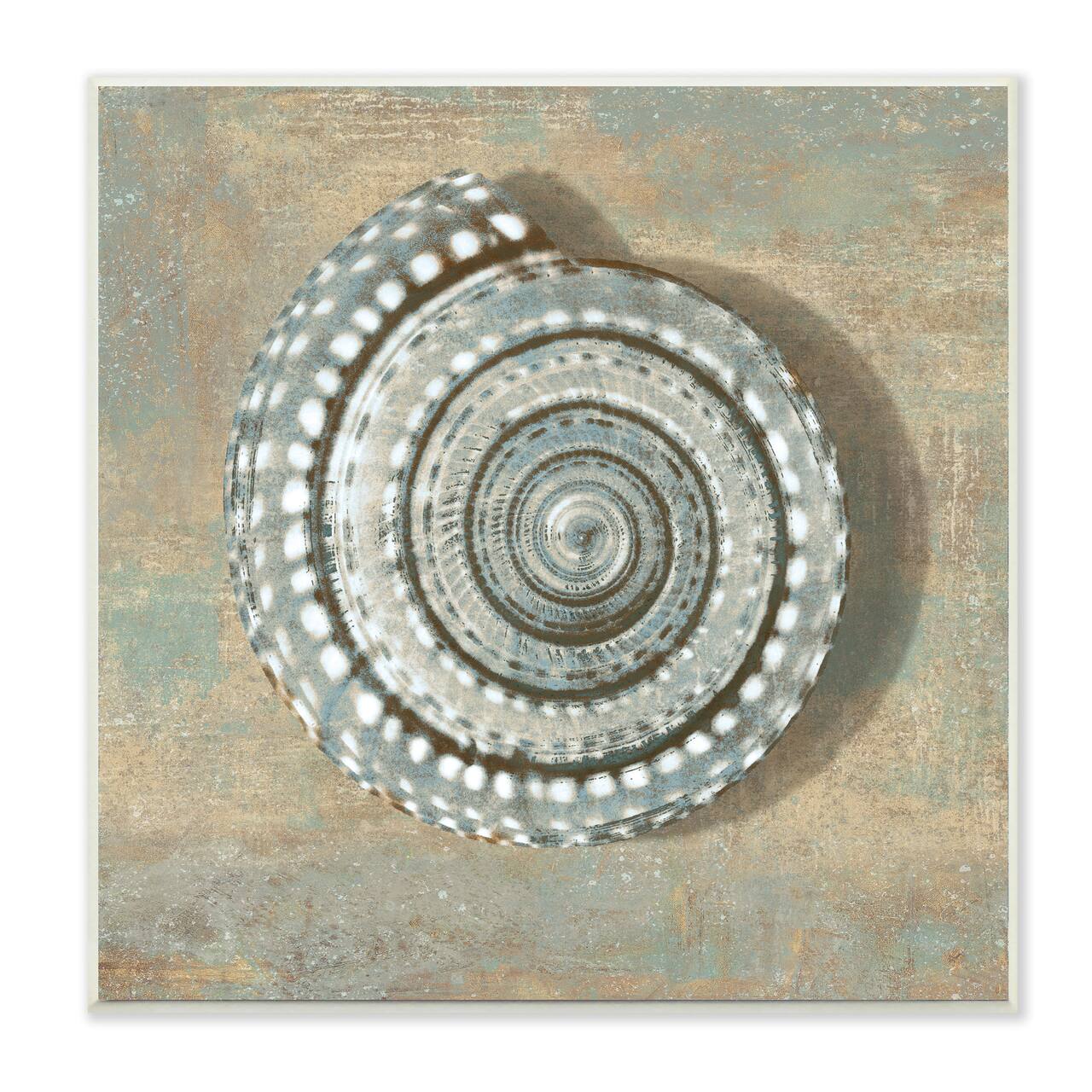 Stupell Industries Nautical Spiral Shell Vintage Coastal Muted Neutral, 12" x 12"